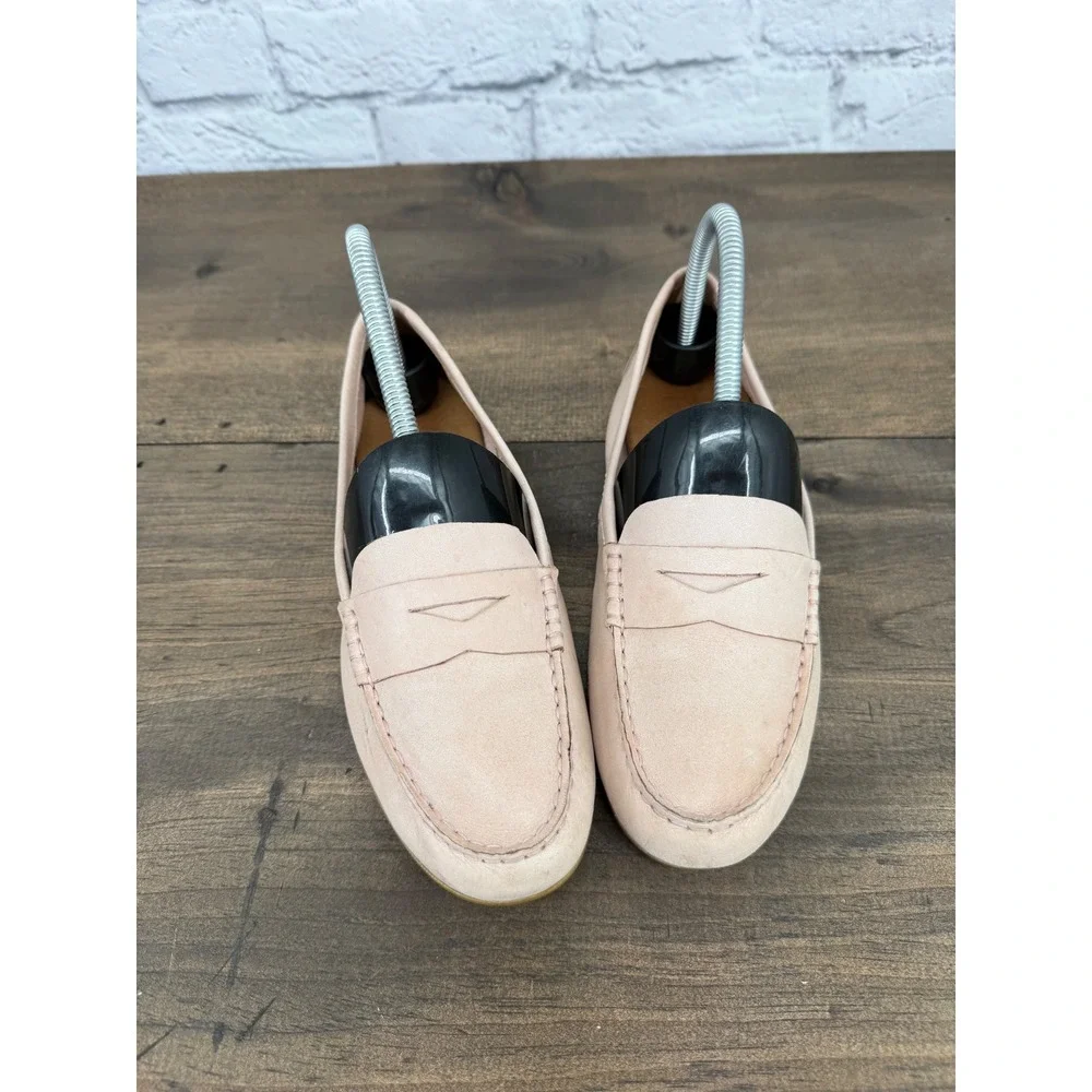 Born Crown Ballet‎ Flats Loafers 7M Blush Pink Leather Driving Moccasins Slip On